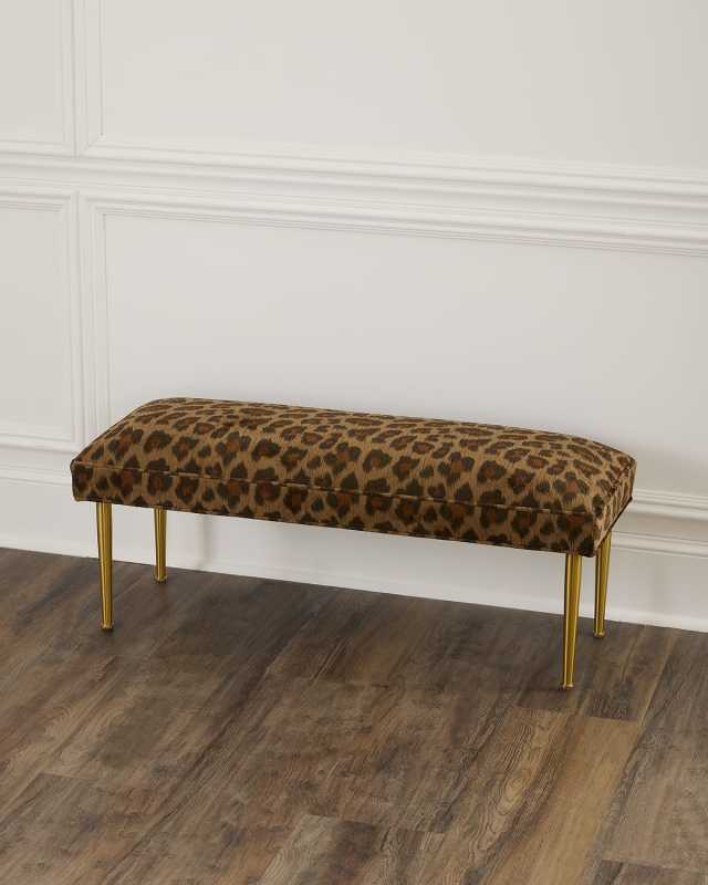 Kylee Leopard Bench, 42"